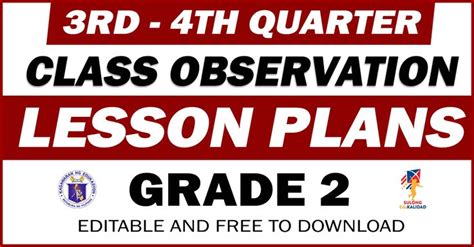 GRADE 2 LESSON PLANS for Class Observations .